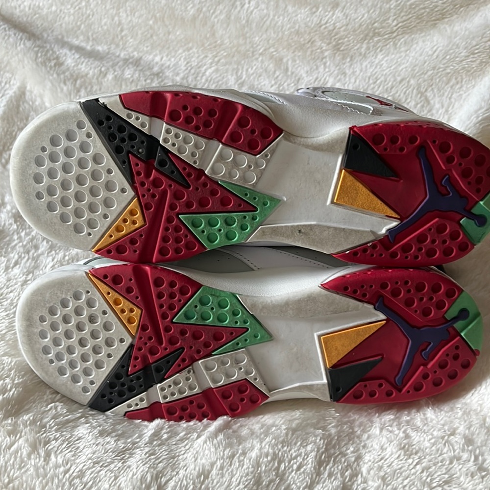 Air Jordan 7 retro BG white red size 6.5y - Picture 5 of 7